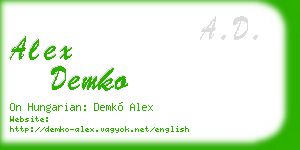 alex demko business card