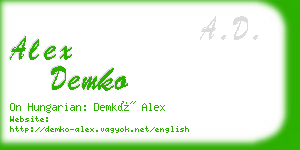 alex demko business card